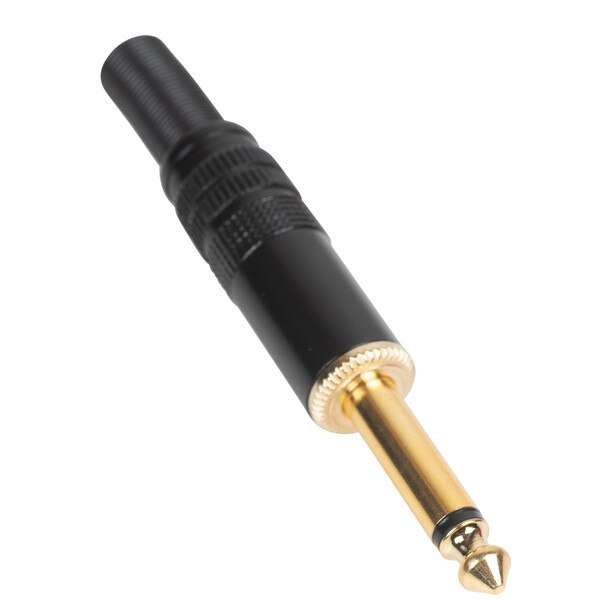 Main product image for 1/4" Mono Plug Gold Plated with Metal Black Shell090-3001